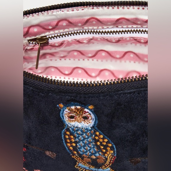 Womens Clutch Bags | Corinne Lent Embroidered Cosmetic Pouch Blue - Picture 2 of 4